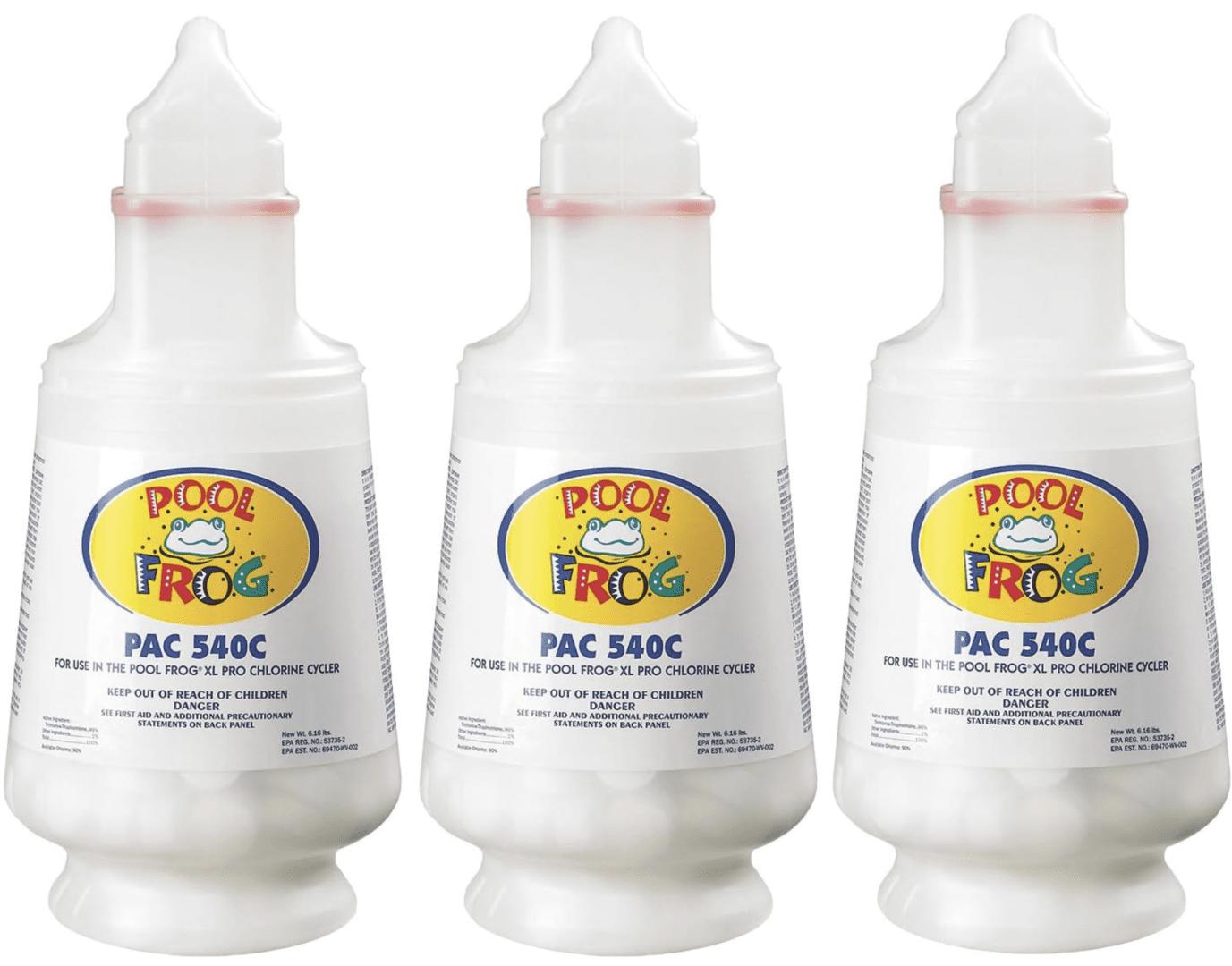 Three Pool FROG Pac 6.16 lbs. Chlorine Cartridges for Pool FROG XL Pro - Pack of 3.